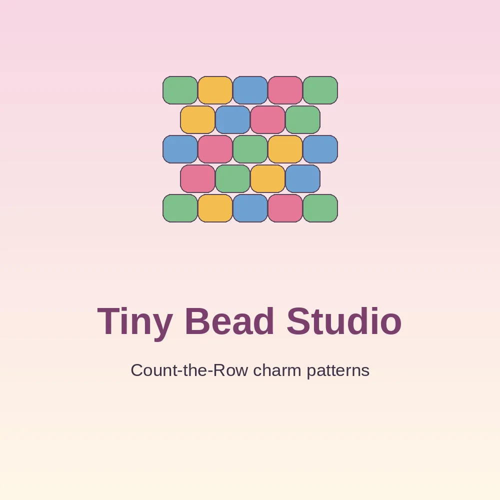 A small workspace with seed beads and a half-finished charm