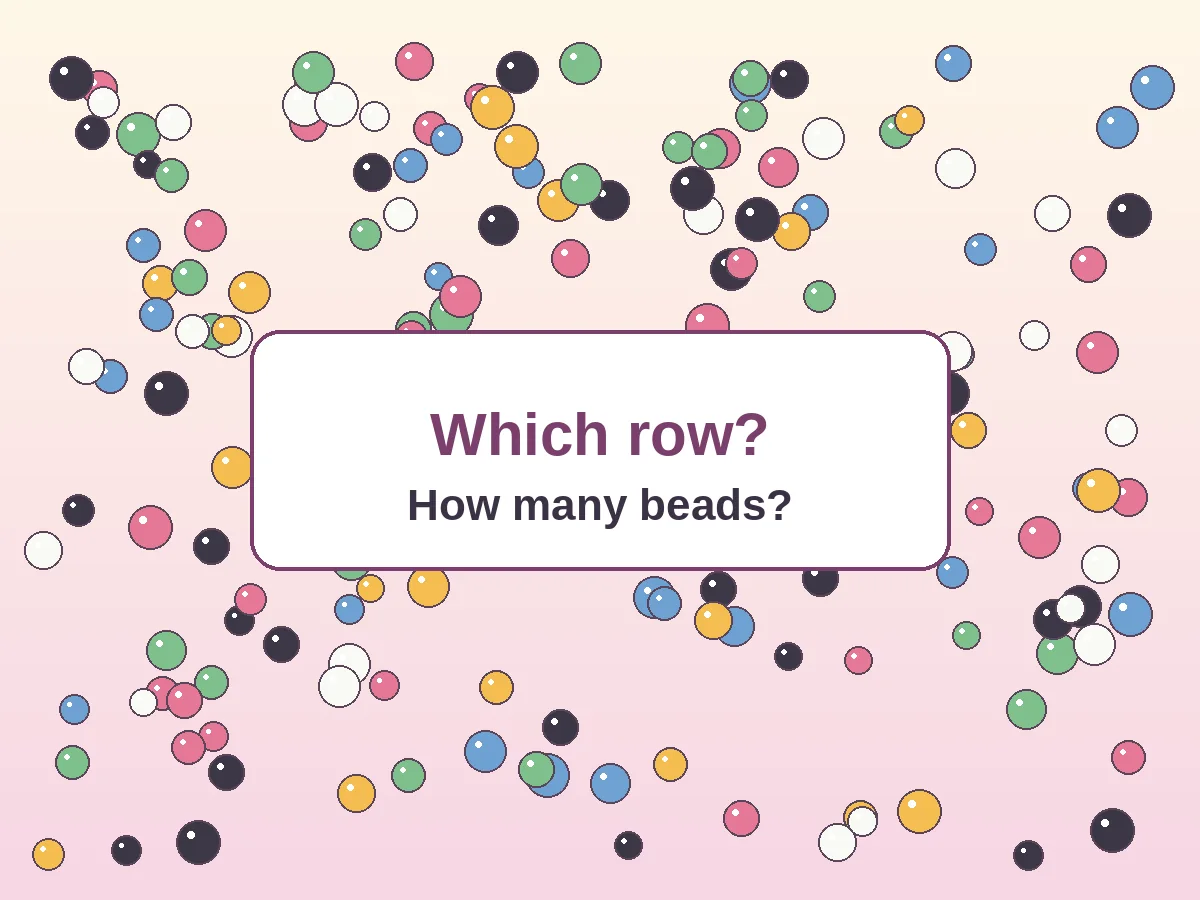 Loose beads and the question: which row, how many beads?